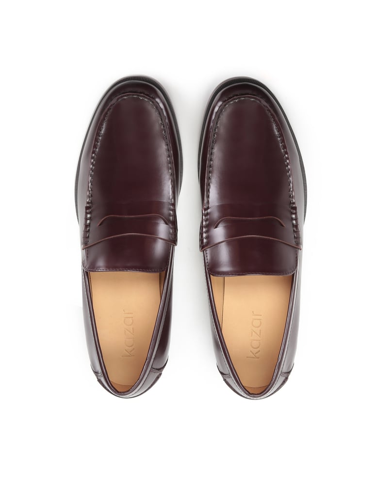 Kazar-Kastanienbraune-Herren-Slipper-mit-Fäden