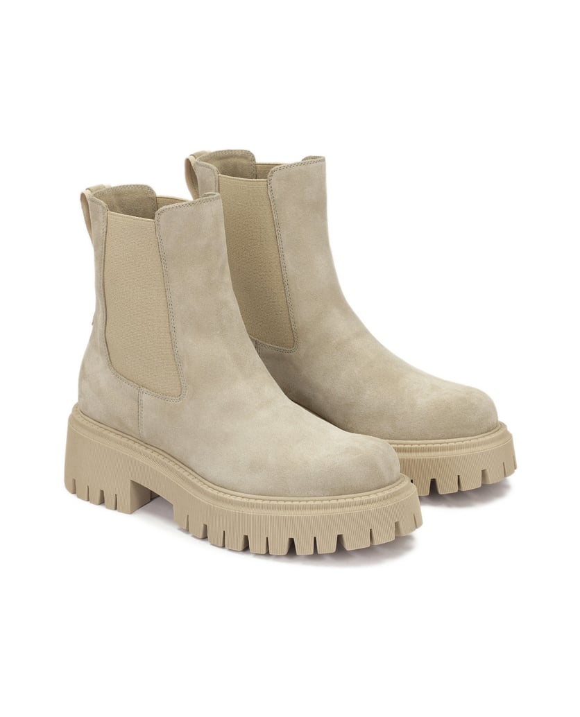 Kazar-Schlupfstiefel-mit-Dreiblatt-Sohle-beige