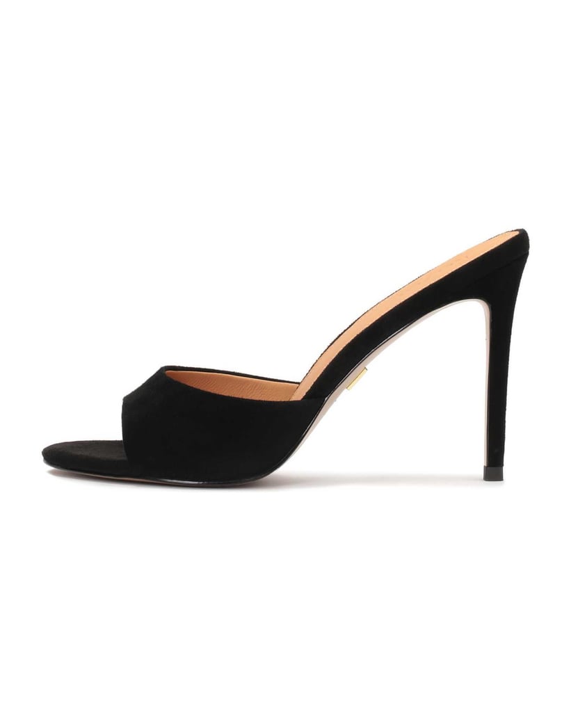 Kazar-Suede-black-mules-on-a-sleek-heel-čierna