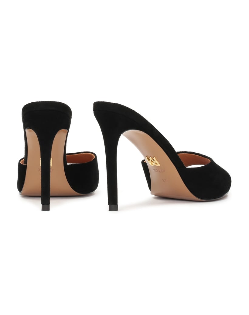 Kazar-Suede-black-mules-on-a-sleek-heel-čierna