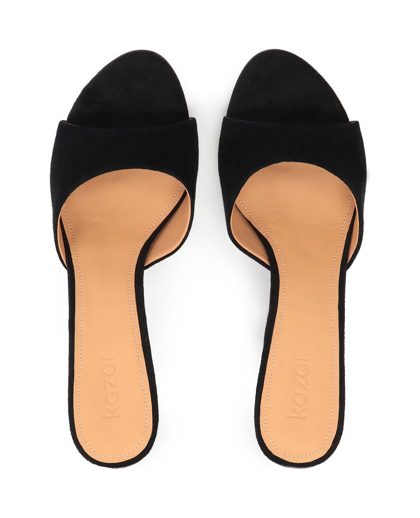 Kazar-Suede-black-mules-on-a-sleek-heel-čierna