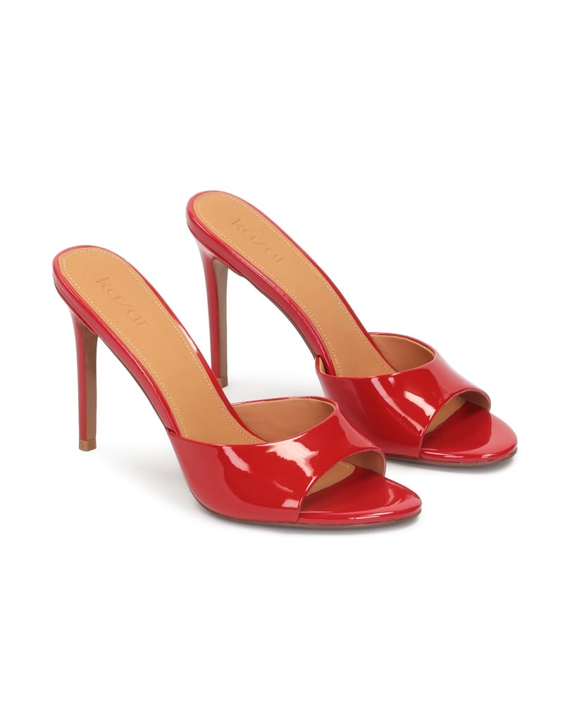 Kazar-Patent-leather-red-heeled-mules-červená