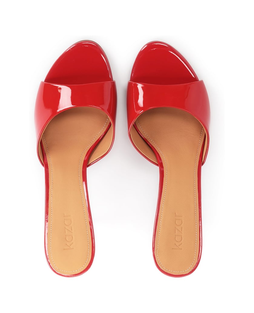 Kazar-Patent-leather-red-heeled-mules-červená