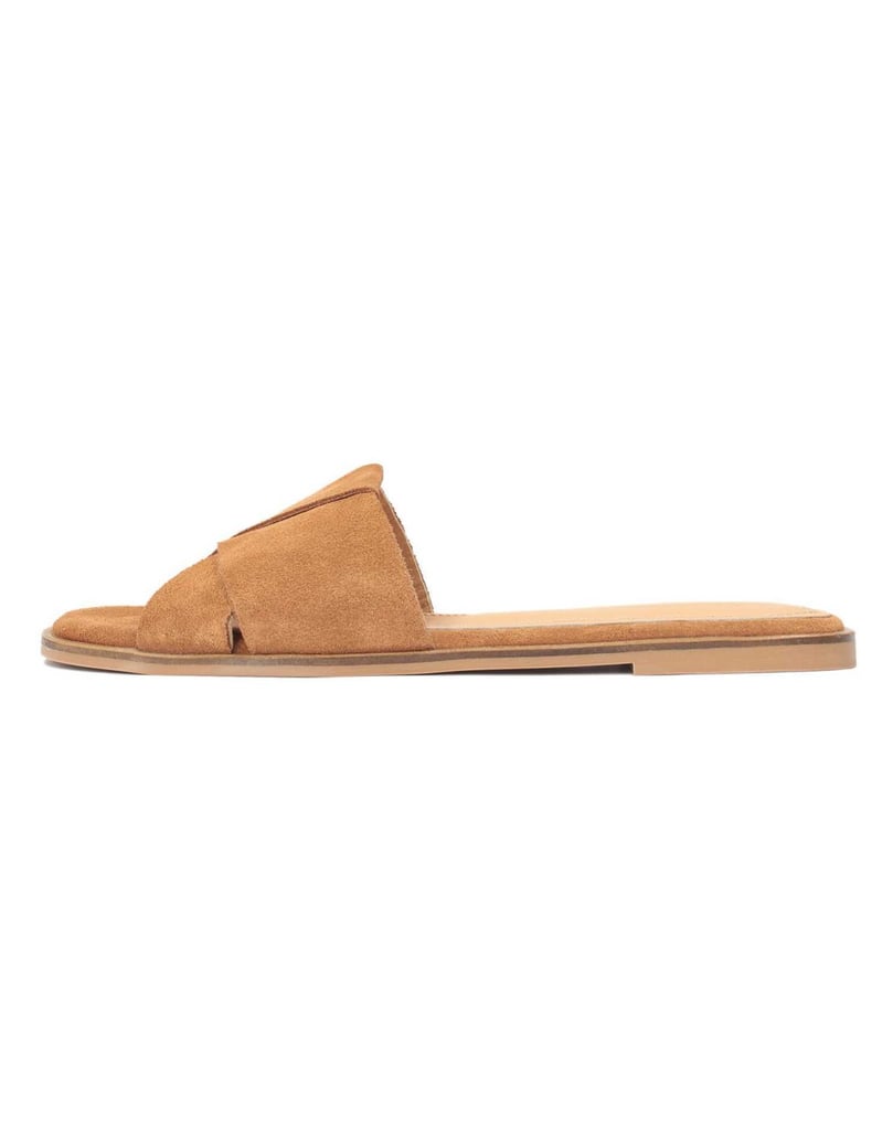 Kazar-Ladies’-brown-light-and-comfortable-suede-slides-ťavia