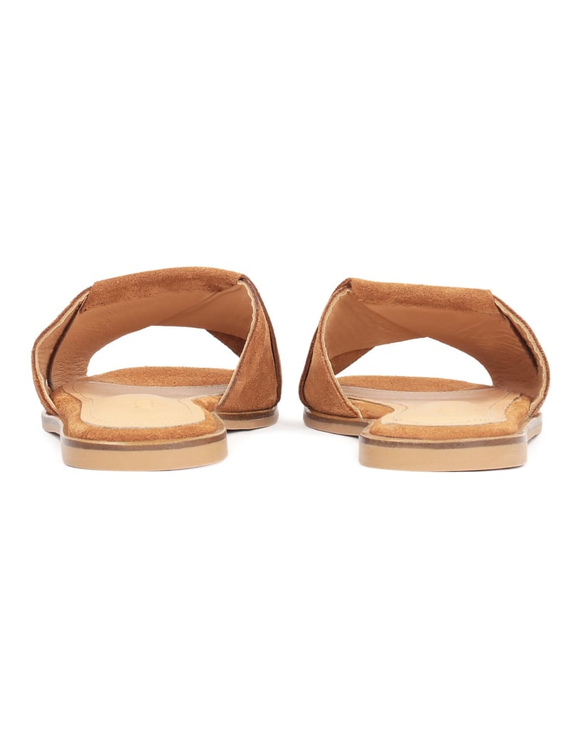 Kazar-Ladies’-brown-light-and-comfortable-suede-slides-ťavia