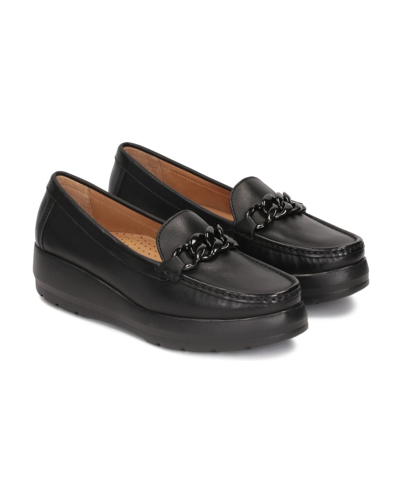 Kazar-Leather-shoes-with-a-raised-sole-čierna