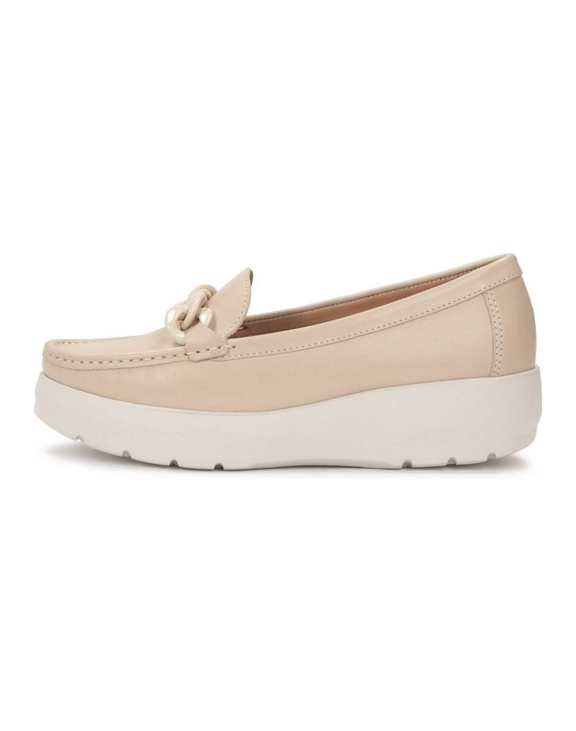 Kazar-Modische-Damen-Mokassins-aus-Leder-mit-d-beige