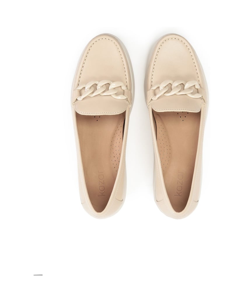 Kazar-Modische-Damen-Mokassins-aus-Leder-mit-d-beige