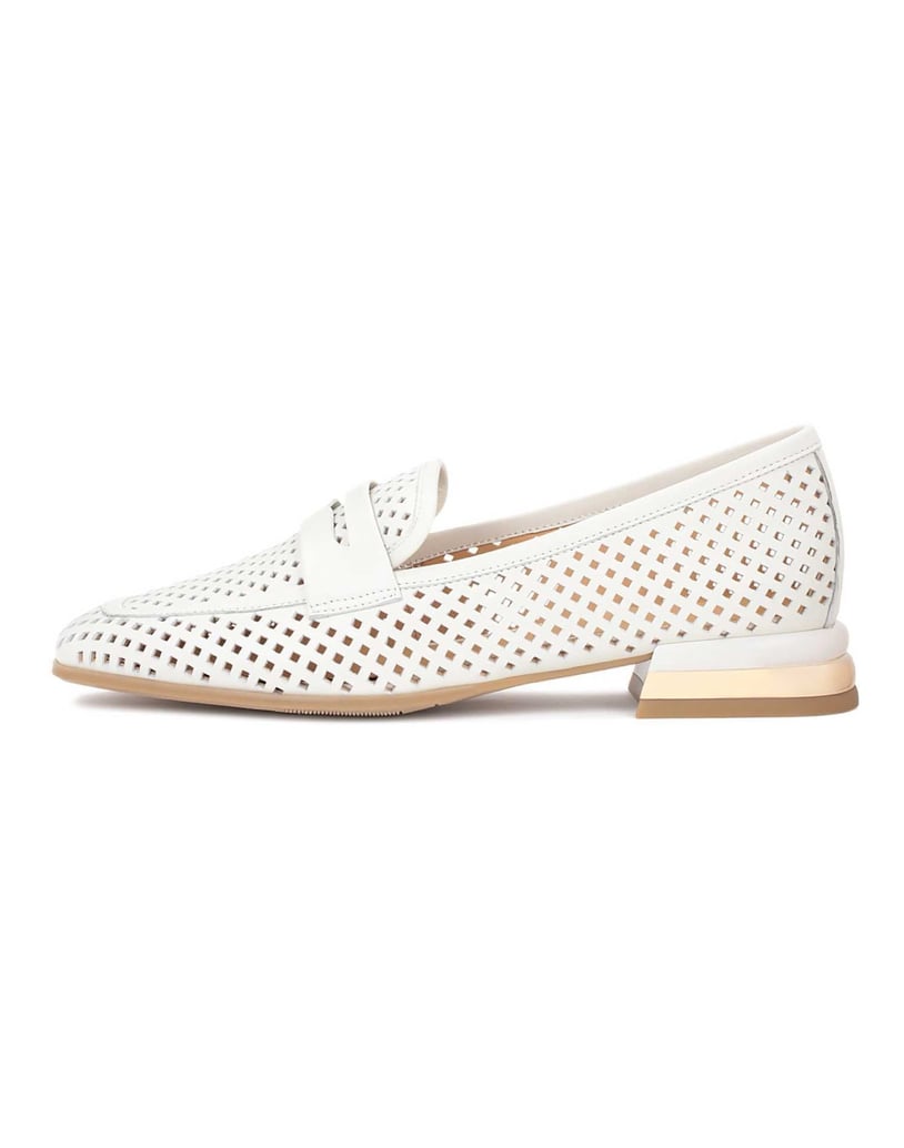 Kazar-Ladies-lightweight-openwork-low-heeled-shoes-bílá