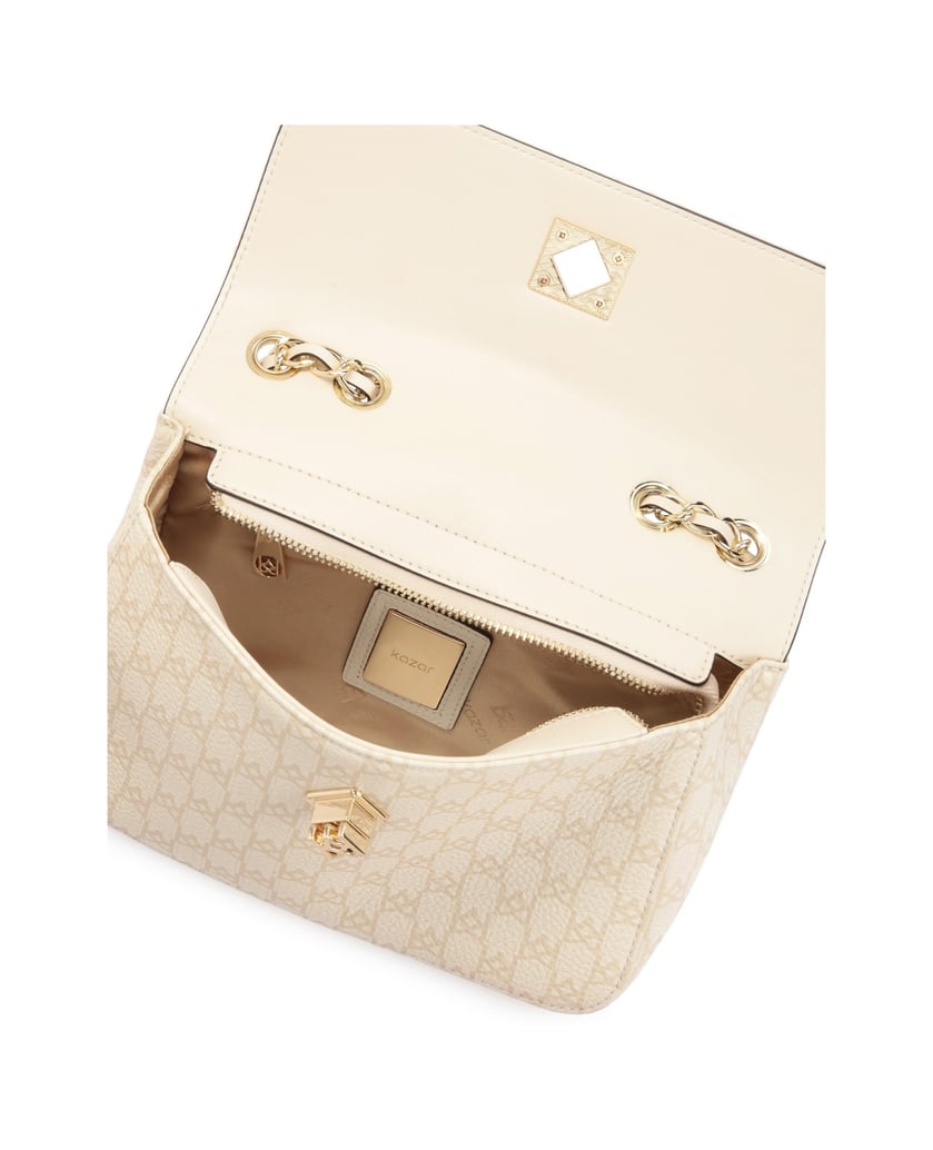 Kazar-Schlichte-Lederhandtasche-mit-beigefarbe-weiss