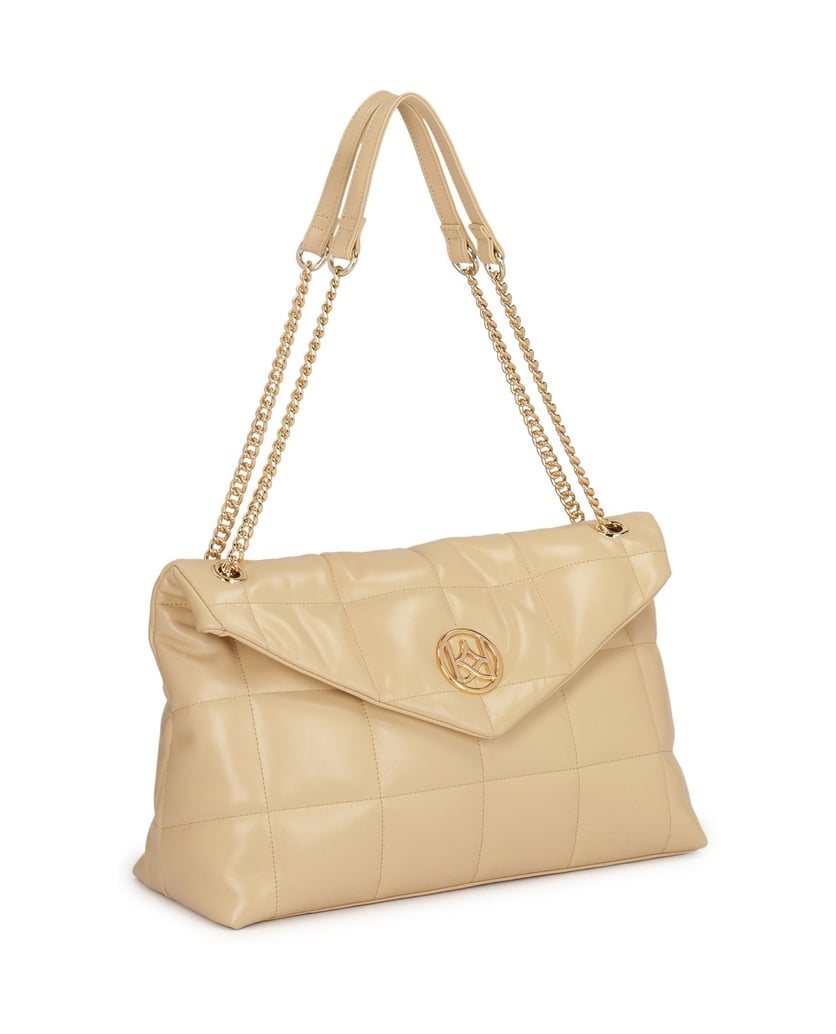 Kazar-Lederhandtasche-mit-Steppmuster-beige
