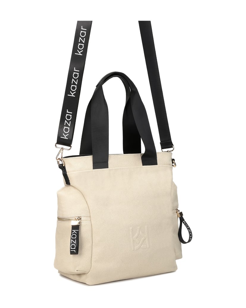 Kazar-Beige-schwarze-Damentasche