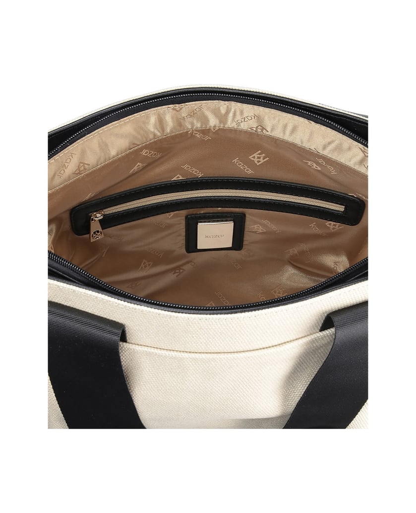 Kazar-Beige-schwarze-Damentasche