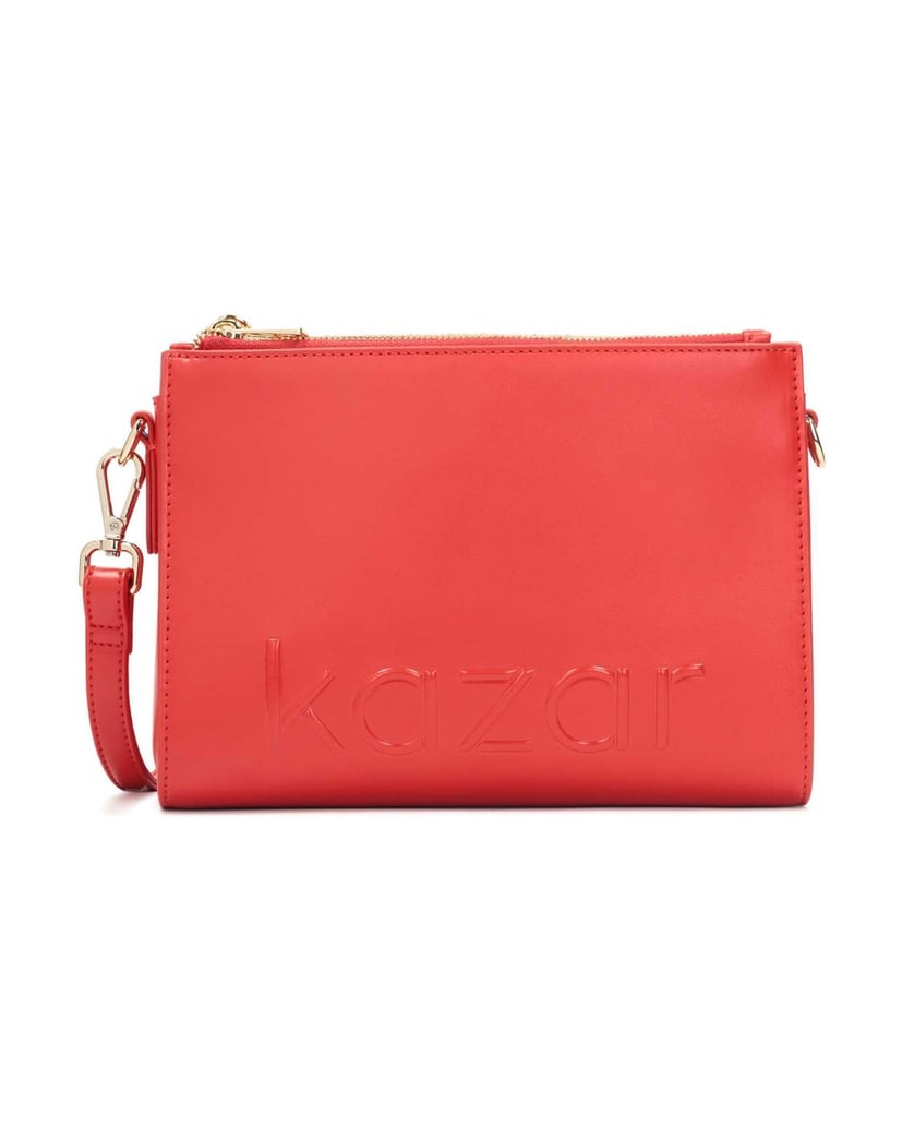 Kazar-Rote-Ledertasche-mit-geprägtem-Logo