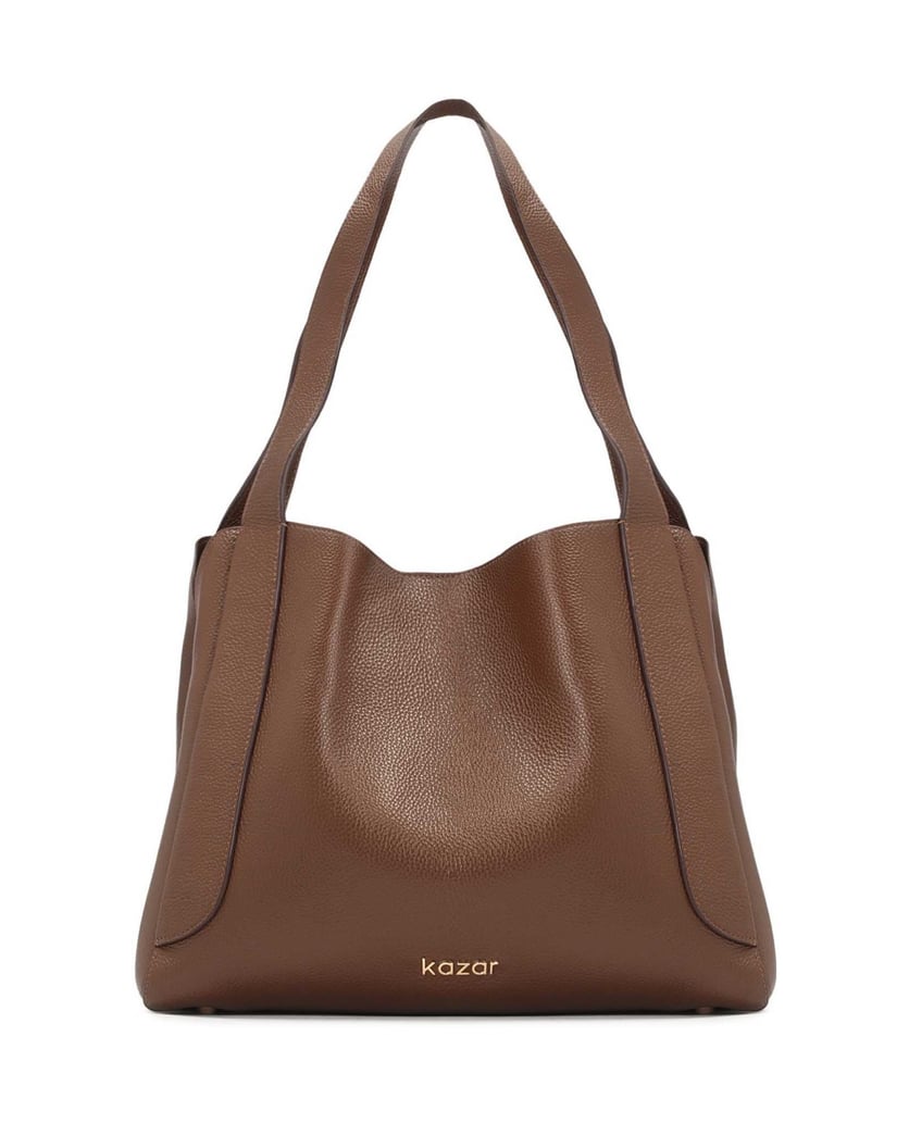 Kazar-Braune-Umhängetasche-aus-genarbtem-Leder-braun