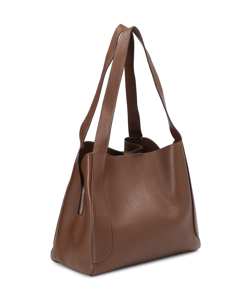 Kazar-Braune-Umhängetasche-aus-genarbtem-Leder-braun