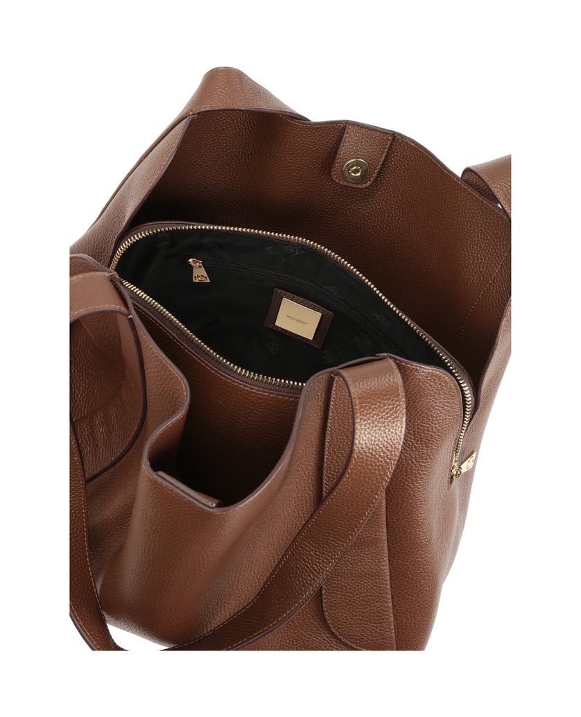 Kazar-Braune-Umhängetasche-aus-genarbtem-Leder-braun