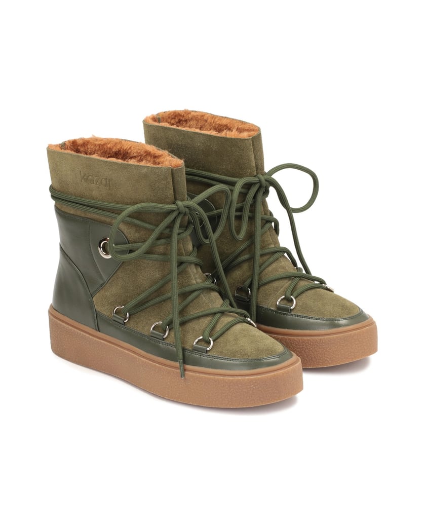 Kazar-Grüne-Damenstiefel-aus-Leder-mit-lockere