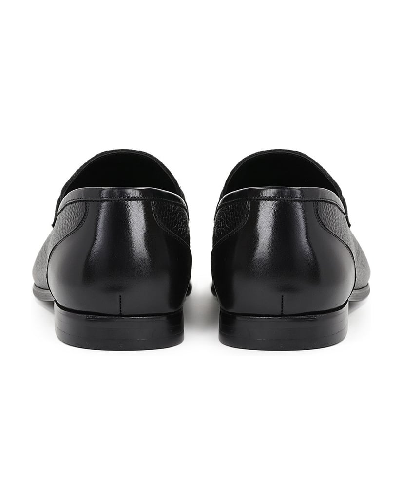 Kazar-Men’s-black-grain‑leather-slip‑on-loafers-černá