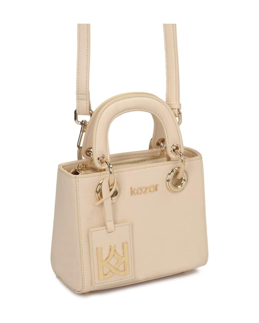 Kazar-Kleine-Ledertasche-mit-Griffen-beige