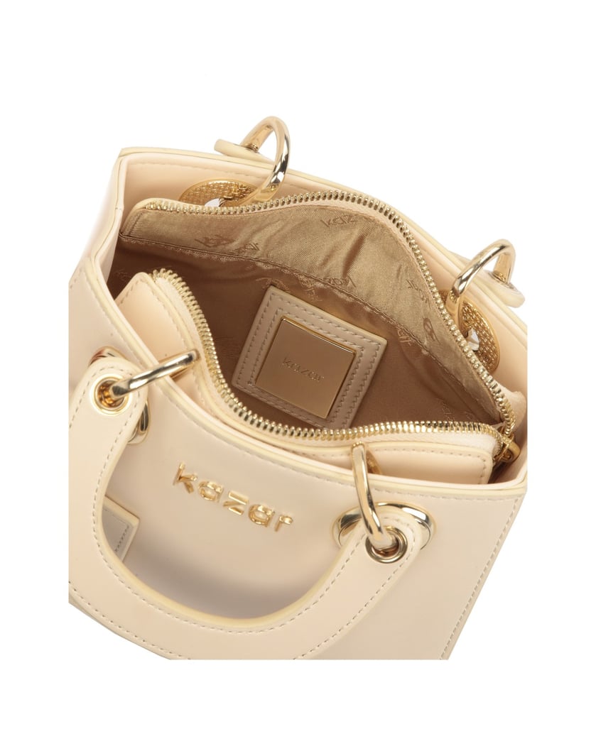 Kazar-Kleine-Ledertasche-mit-Griffen-beige