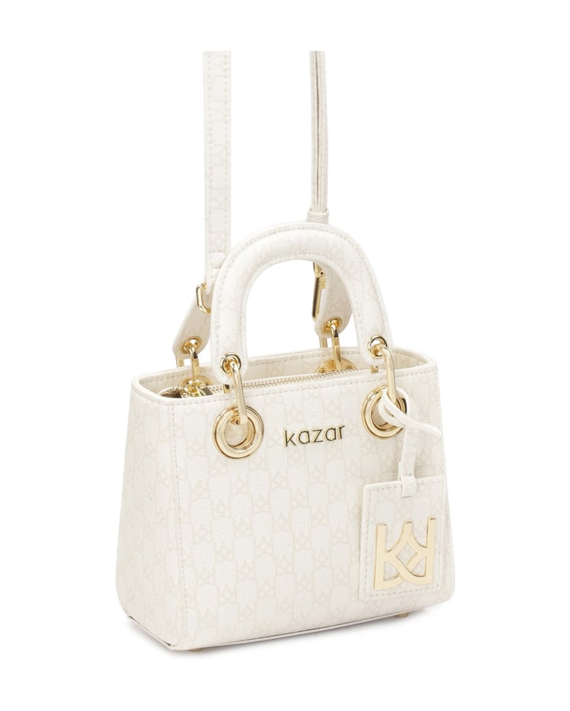 Kazar-Lederhandtasche-in-einer-kompakten-Version-weiss
