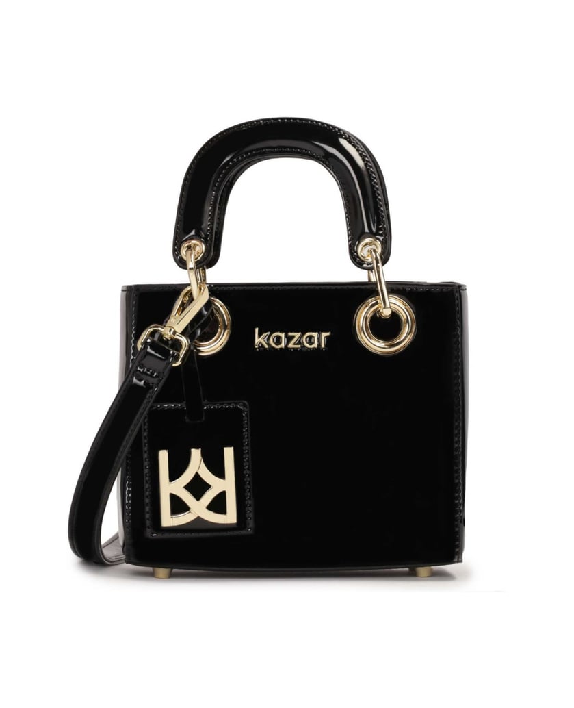 Kazar-Schwarze-Lack-Minitasche-schwarz