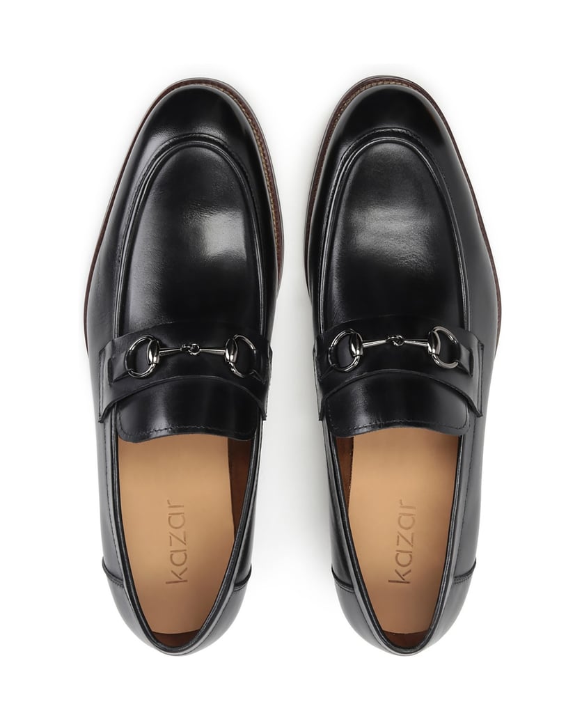 Kazar-Elegante-schwarze-Herren-Slipper-mit-Met-schwarz