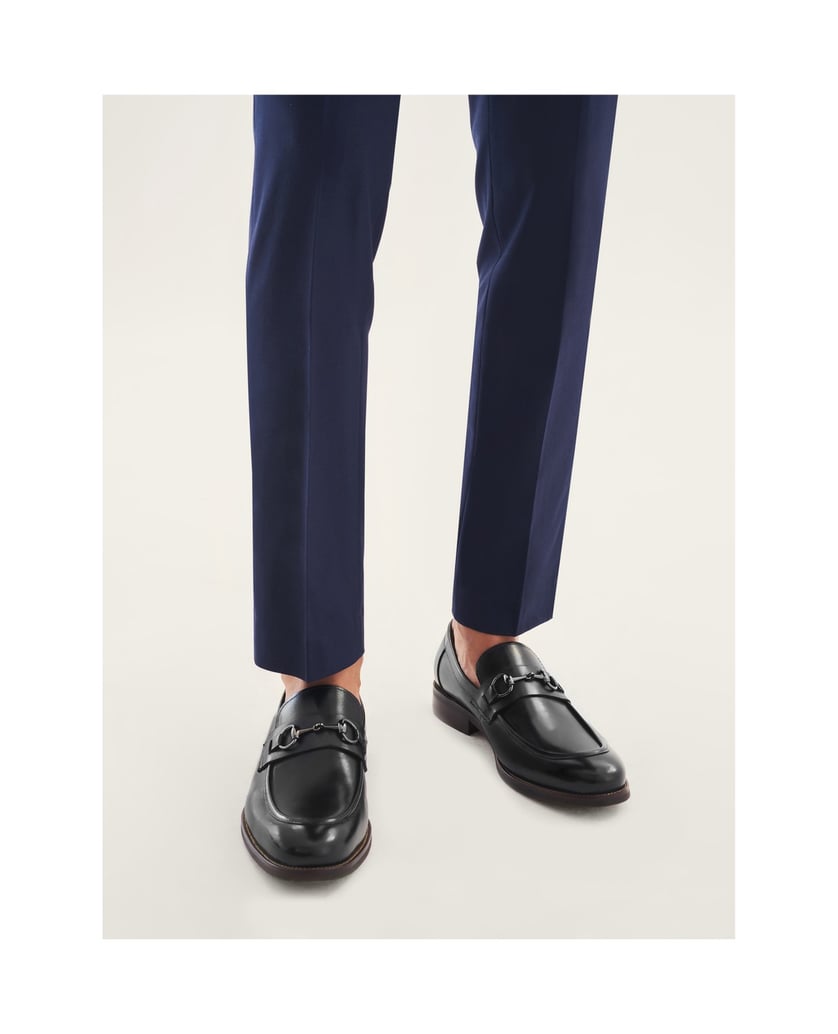 Kazar-Elegante-schwarze-Herren-Slipper-mit-Met-schwarz