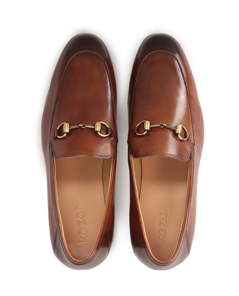 Kazar-Herren-Slipper-aus-Leder-mit-Metallverzi-braun