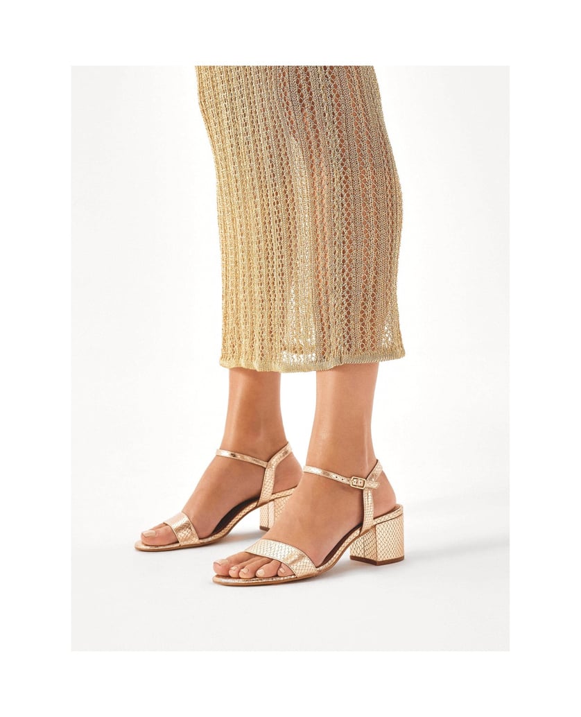 Kazar-Gold-low-heeled-sandals-zlatá