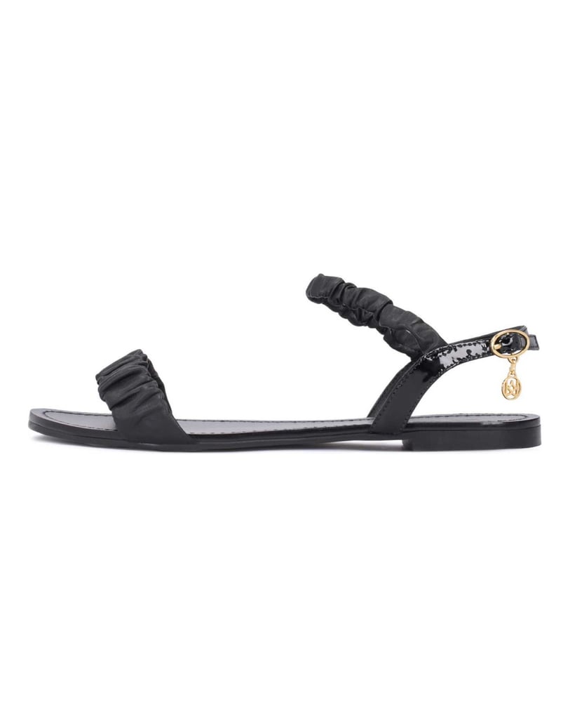 Kazar-Schwarze-Damen-Sandalen-mit-gerafftem-Ri-schwarz