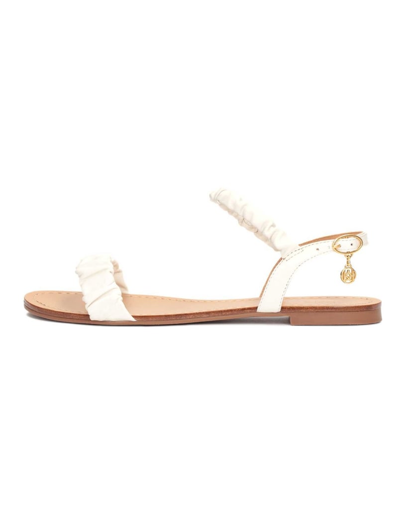 Kazar-Leather-flat-sandals-with-crinkled-straps-biela