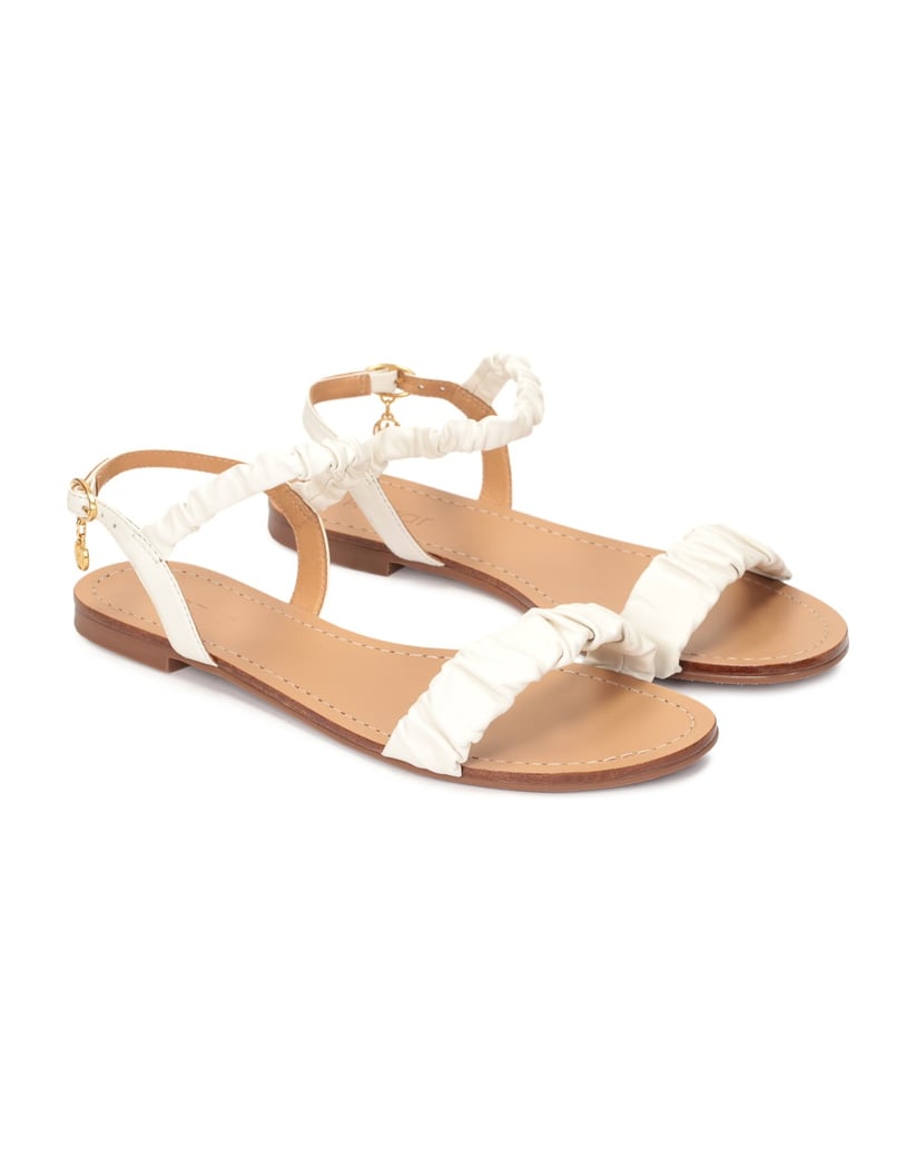 Kazar-Leather-flat-sandals-with-crinkled-straps-biela