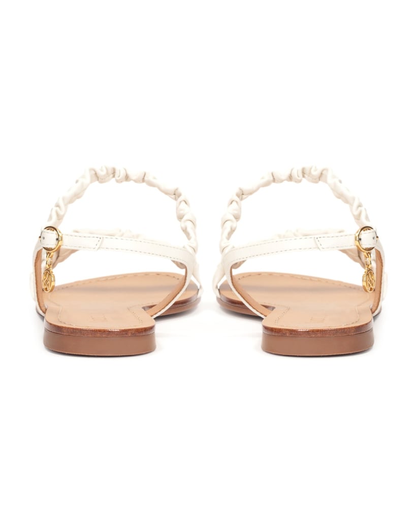 Kazar-Leather-flat-sandals-with-crinkled-straps-biela