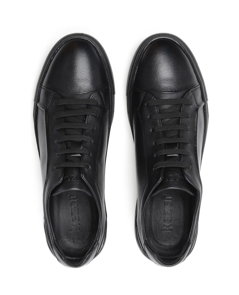 Kazar-Zeitlose-Herren-Sneakers-aus-genarbtem-L-schwarz