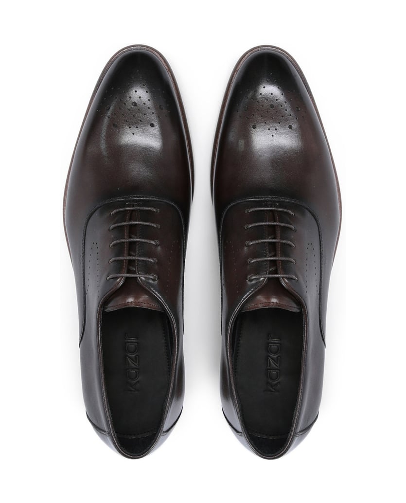 Kazar-Herren-Oxford-Schuhe-mit-dezentem-Muster-braun