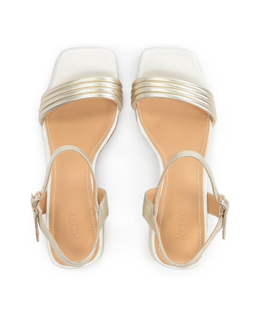 Kazar-Golden-weiße-Ledersandalen-mit-verzierte-gold