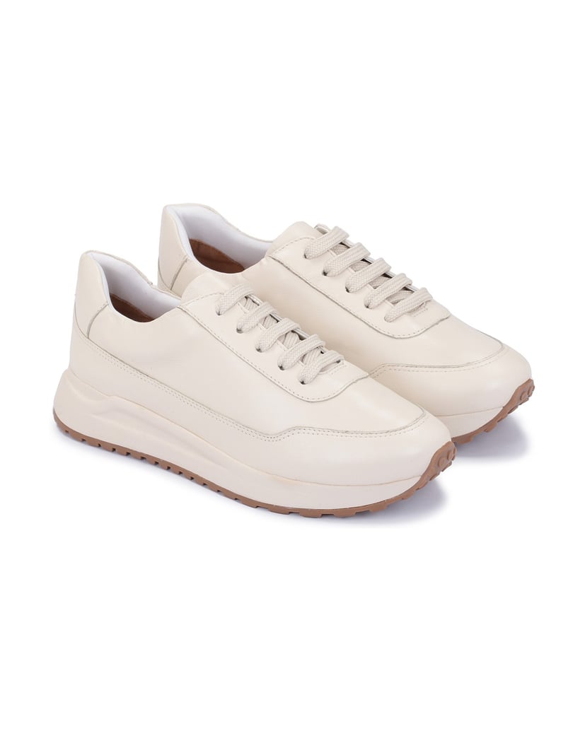 Kazar-Damen-Sneakers-aus-cremefarbenem-Leder-m-weiss