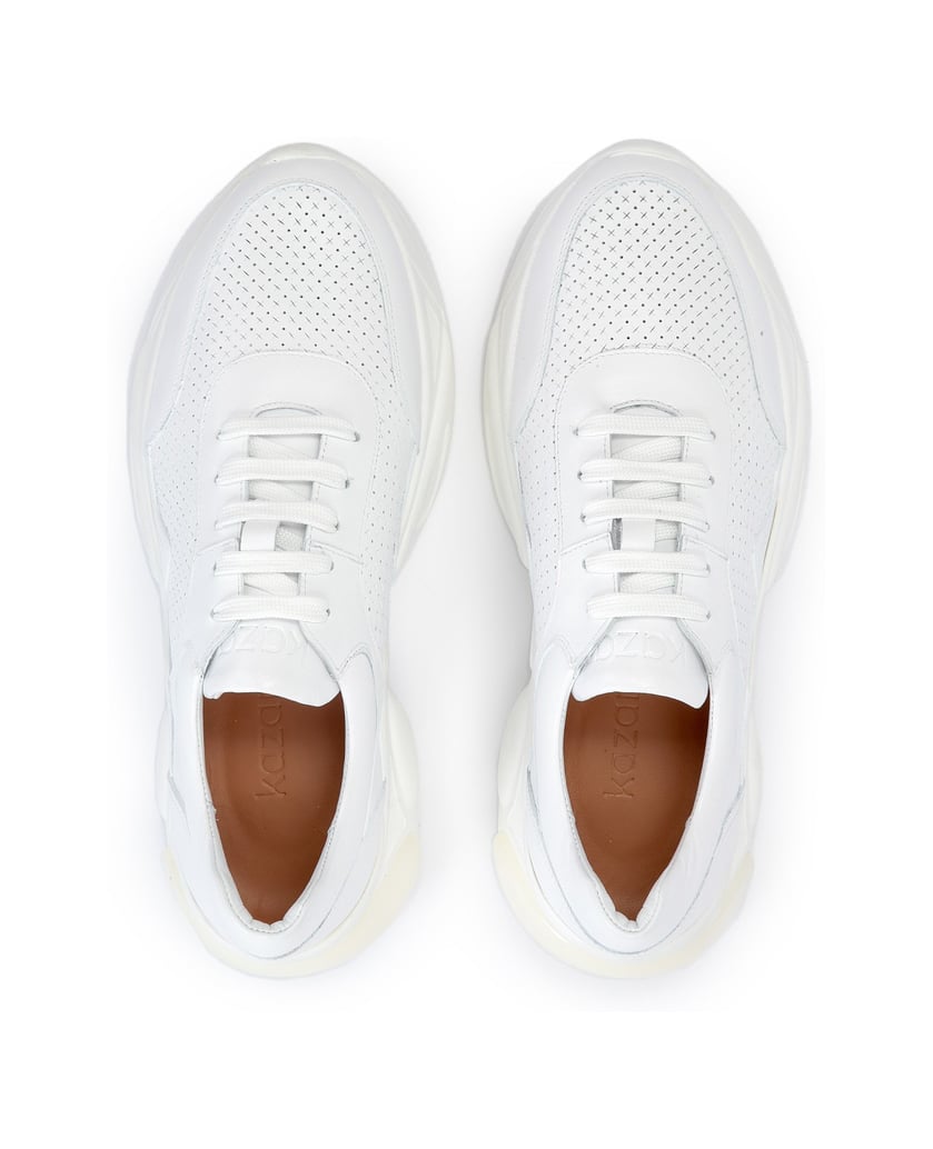 Kazar-Weiße-Damen-Sneaker-aus-Leder-mit-ergono