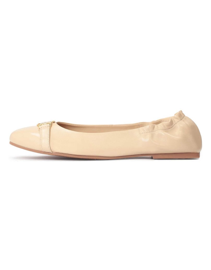 Kazar-Ballerinas-aus-beigem-Leder-für-Damen-mi