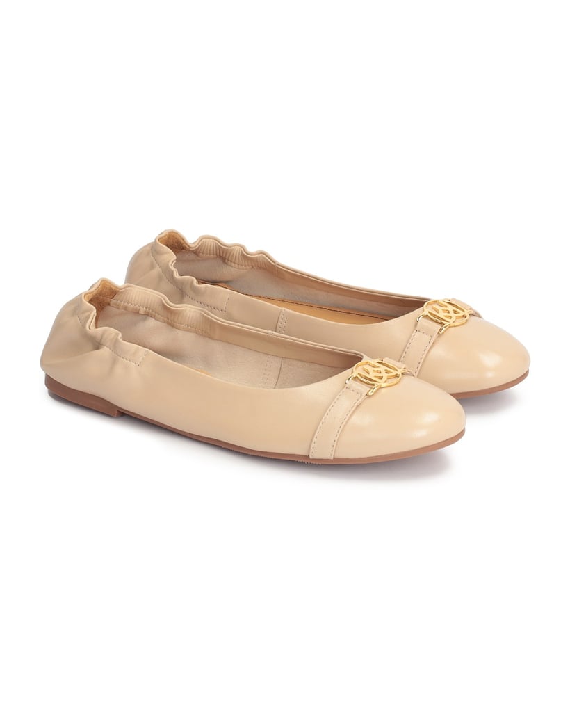 Kazar-Ballerinas-aus-beigem-Leder-für-Damen-mi