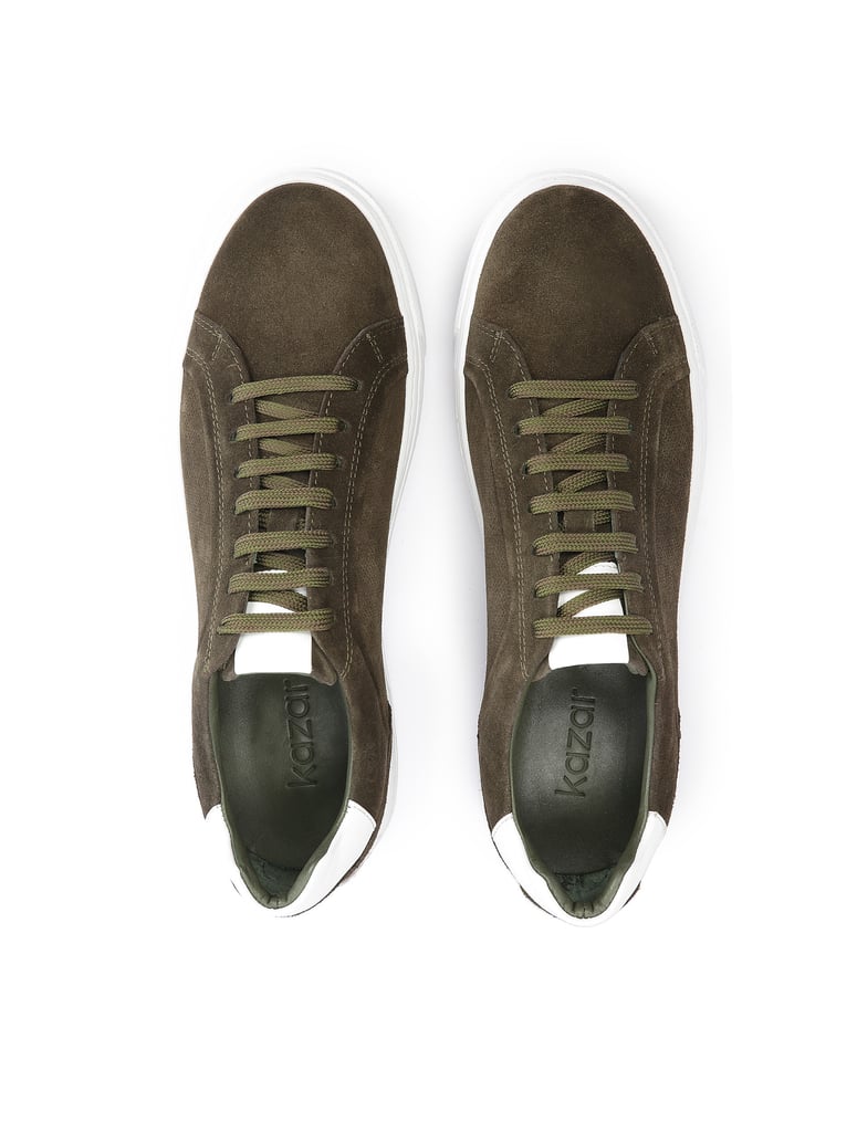 Kazar-Herren-Sneakers-aus-khakifarbenem-Wildle