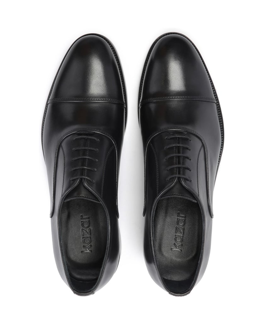 Kazar-Klassische-schwarze-Oxford-Schuhe-mit-Ze