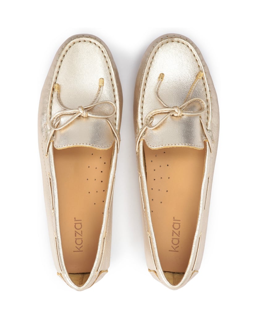 Kazar-Mokassins-aus-goldenem-Leder-für-Damen-m