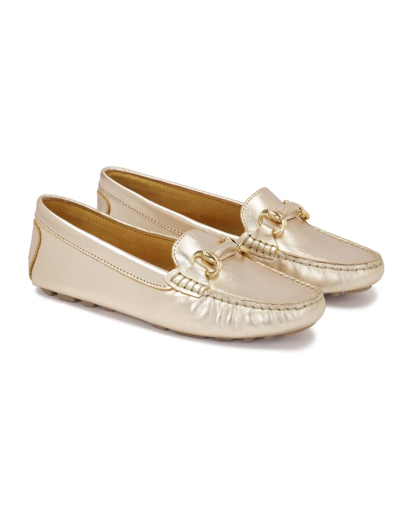 Kazar-Klassische-Mokassins-in-Gold-mit-Metallv-gold