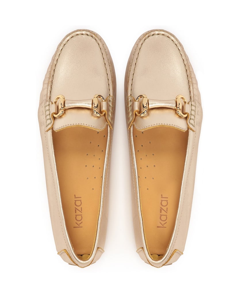 Kazar-Klassische-Mokassins-in-Gold-mit-Metallv-gold