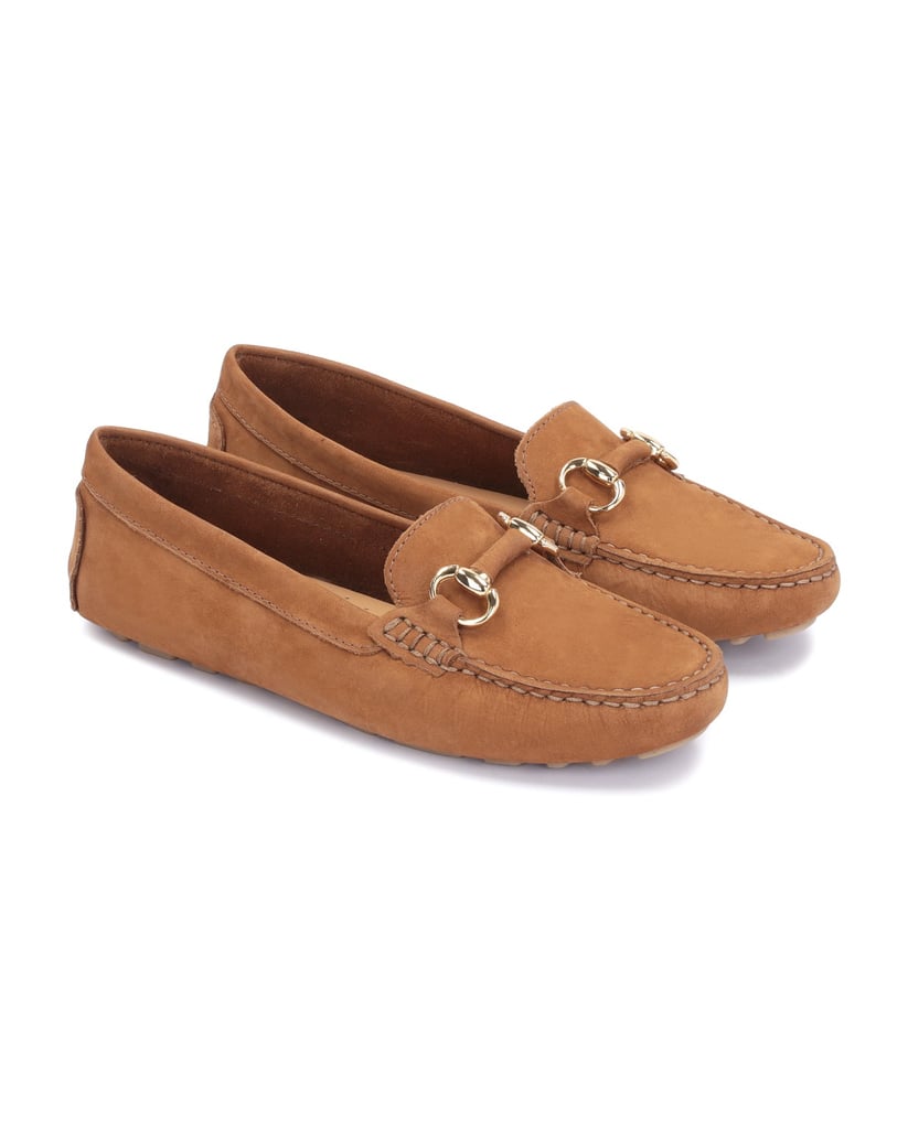 Kazar-Ingwerfarbene-Mokassins-für-Damen-mit-Me-braun