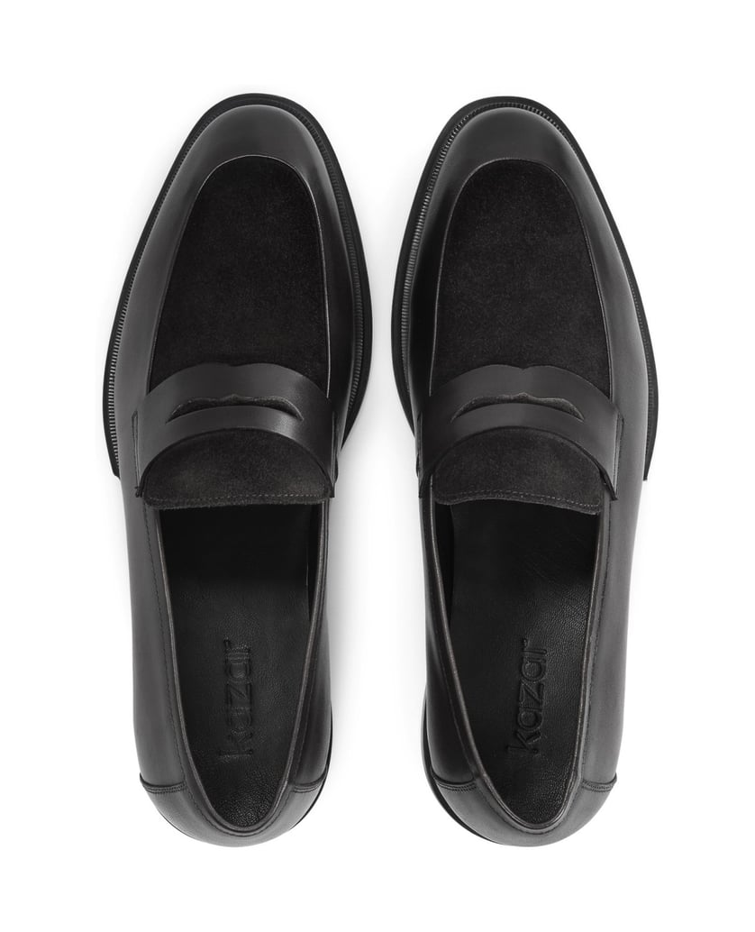 Kazar-Elegante-schwarze-Herren-Slipper-aus-gen-schwarz