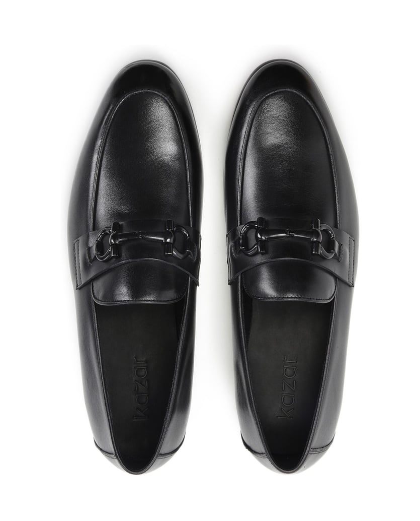 Kazar-Schwarze-Herren-Slipper-mit-Metallspitze